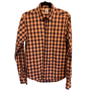 SCOTCH & Soda Orange/Black Plaid Button-Down Collar Shirt